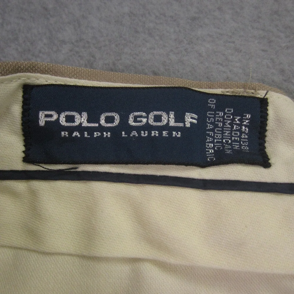 VTG Polo Golf Ralph Lauren Shorts Mens 36 Tan Pleated Chino Khaki Classic Fit‎